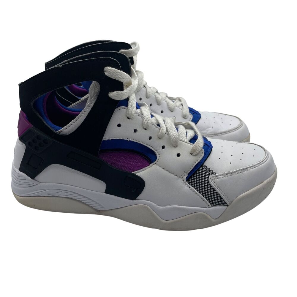 Nike Air Huarache PRM QS Basketball Shoe White Blue Black Mens Size 8.5